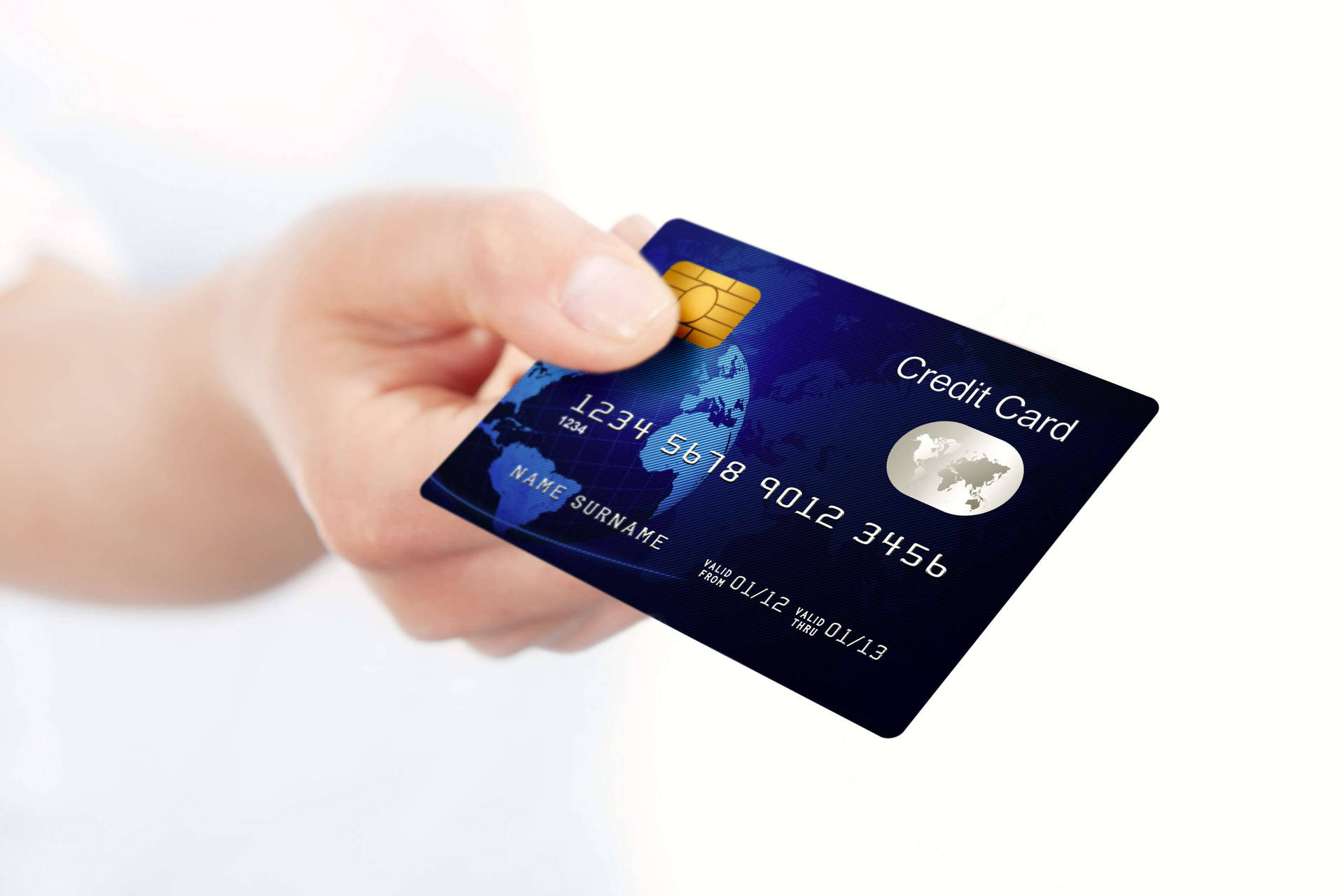 Entregadotarjeta De Crédito Genérica Azul. Fondo de pantalla