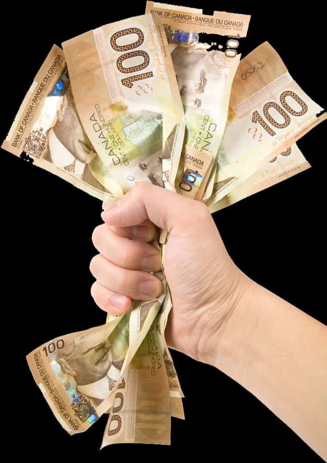Handfulof Canadian Dollars PNG