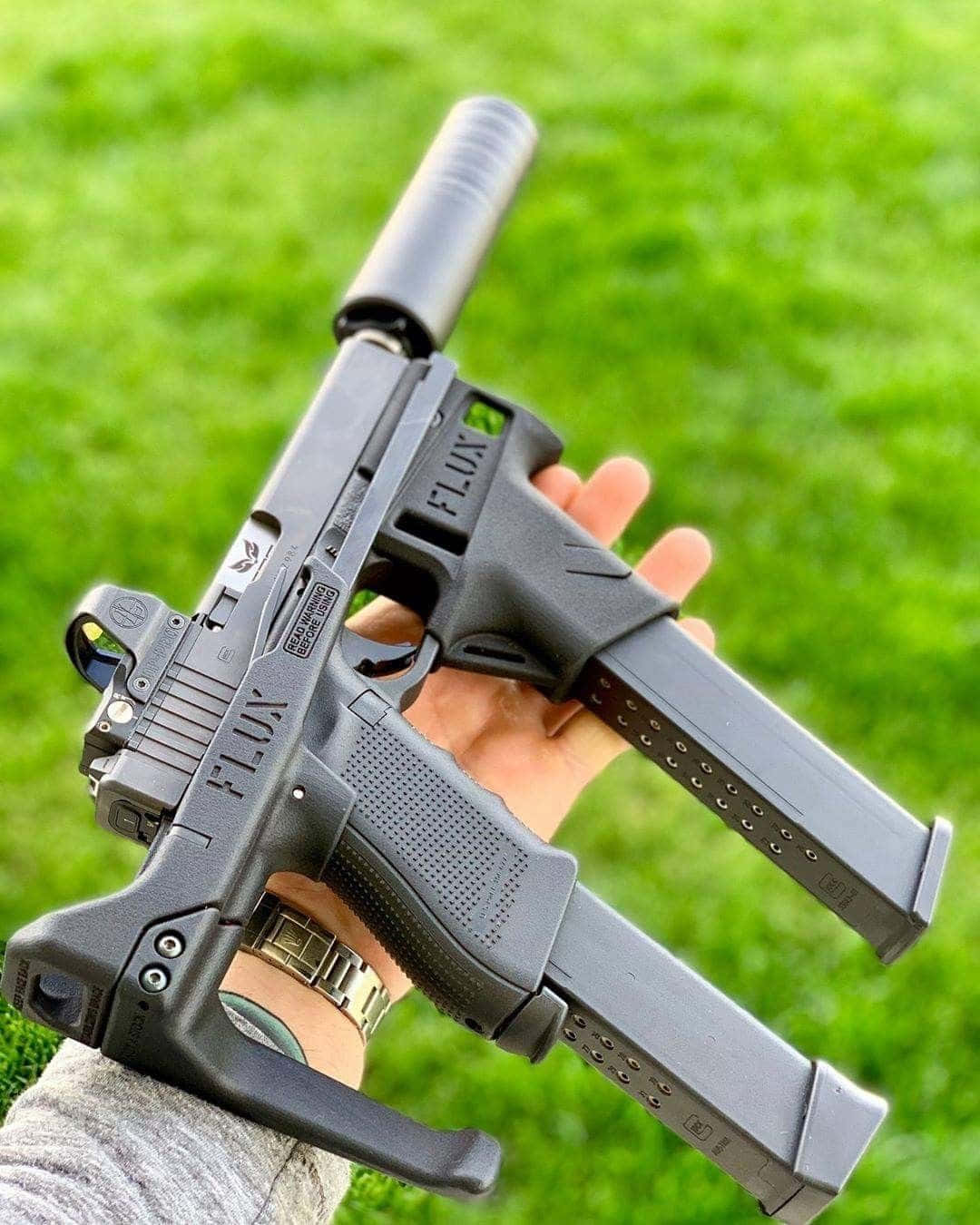 Image  Handgun isolation on black background