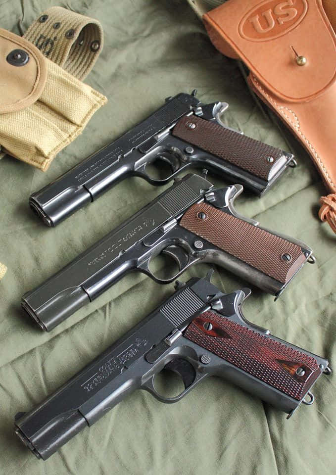 Three Colt 45 Handgun Picture