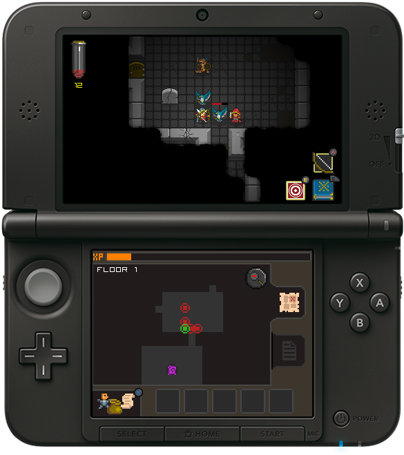 Handheld Gaming Consolewith Dungeon Game PNG