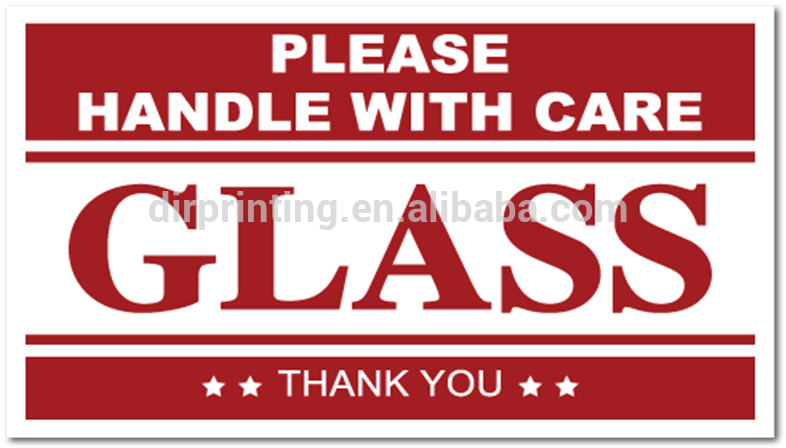Handle With Care Glass Label PNG