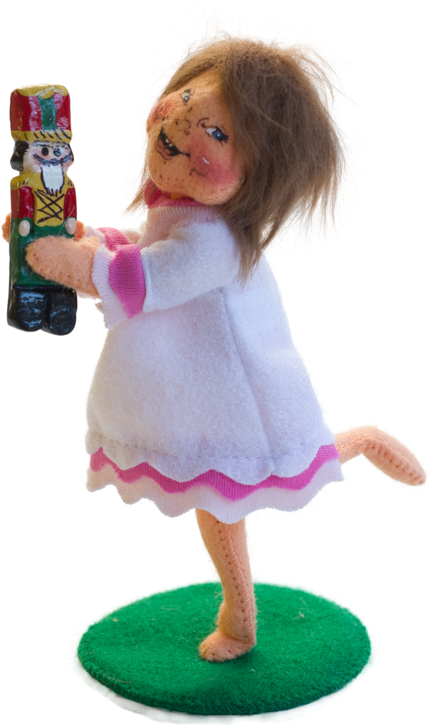 Handmade Felt Doll With Nutcracker PNG