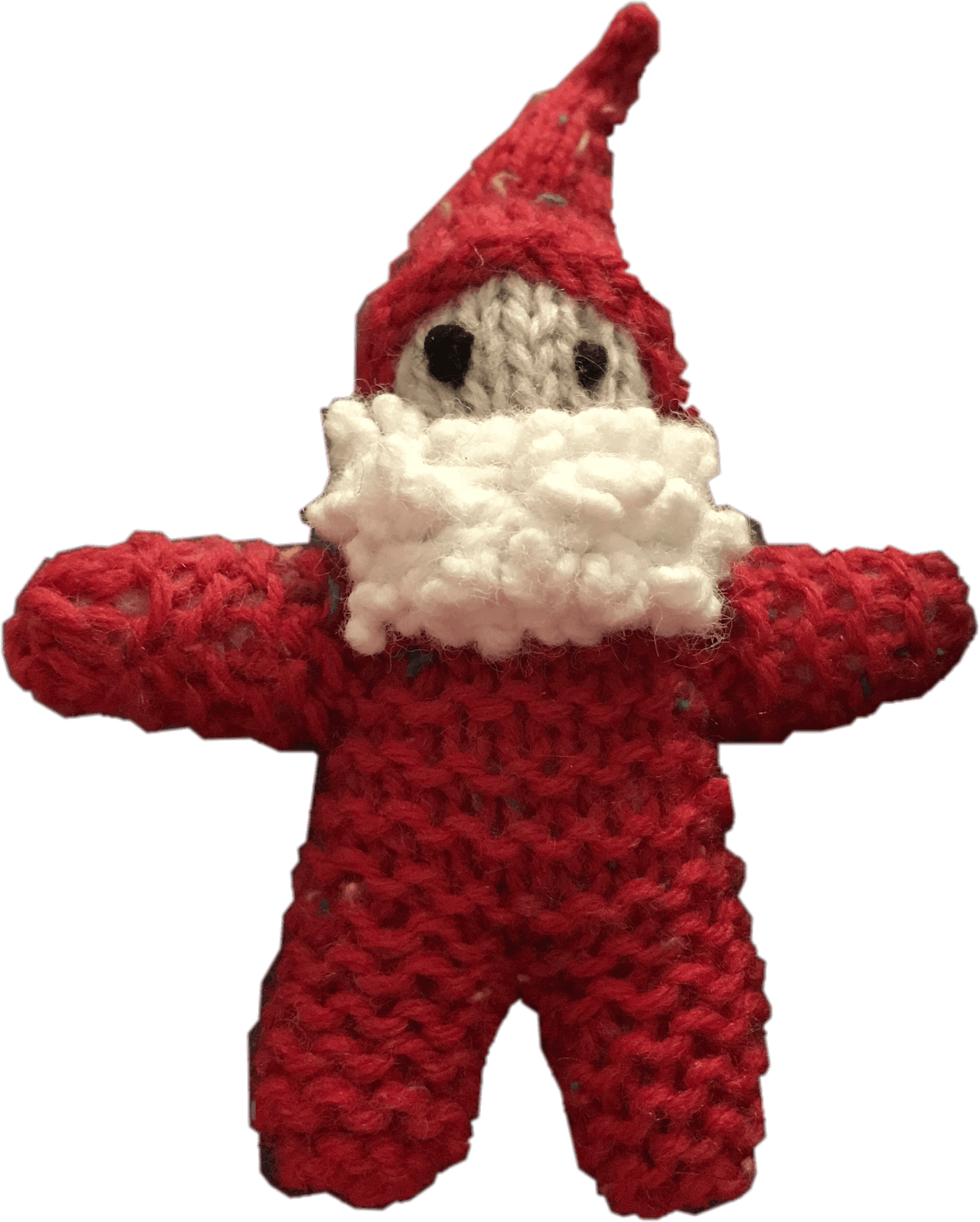 Handmade Knitted Santa Figurine PNG