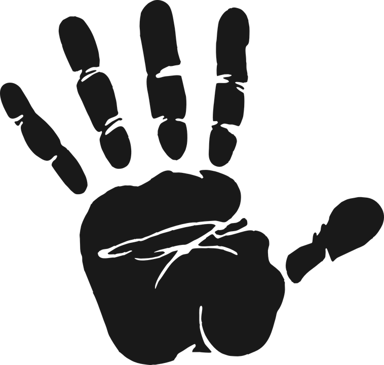 Handprint Silhouette Clipart PNG