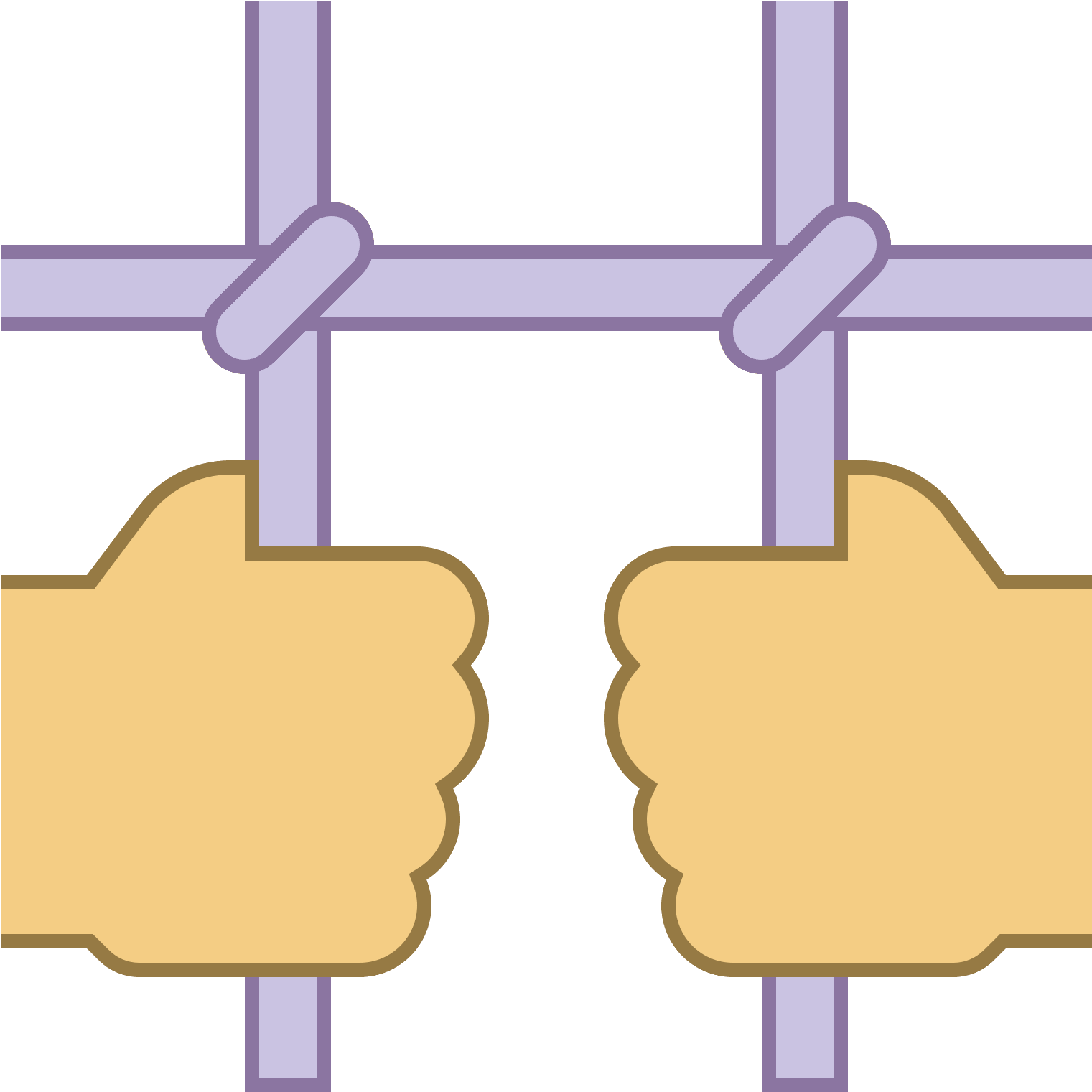 Hands Behind Bars Graphic PNG