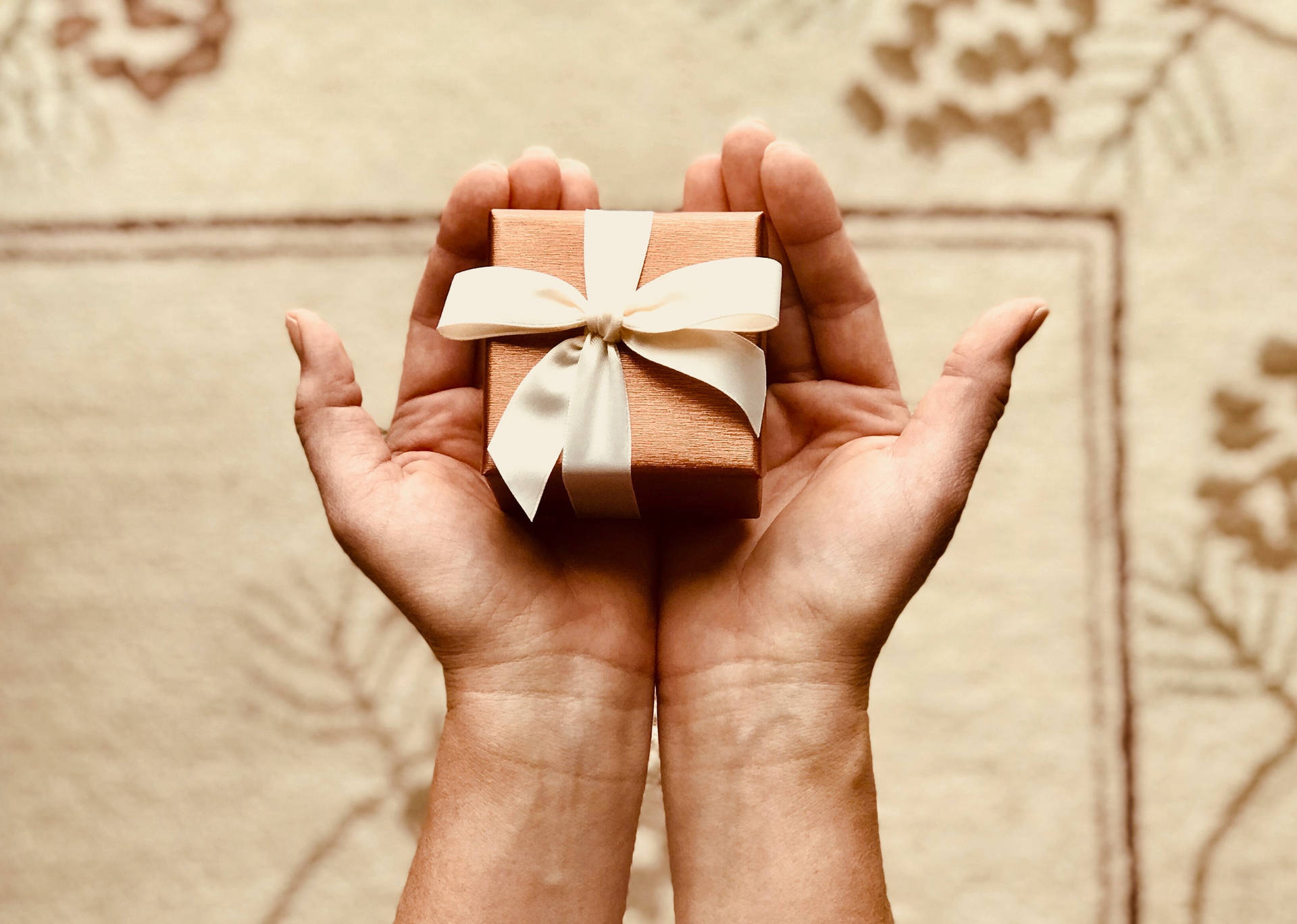 Hands Gift Box Background