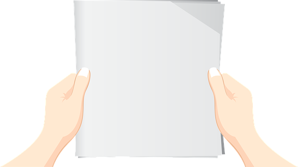 Hands Holding Blank Paper PNG