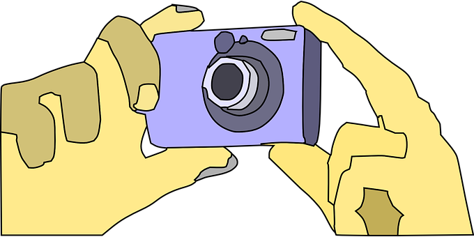 Hands Holding Camera Illustration PNG