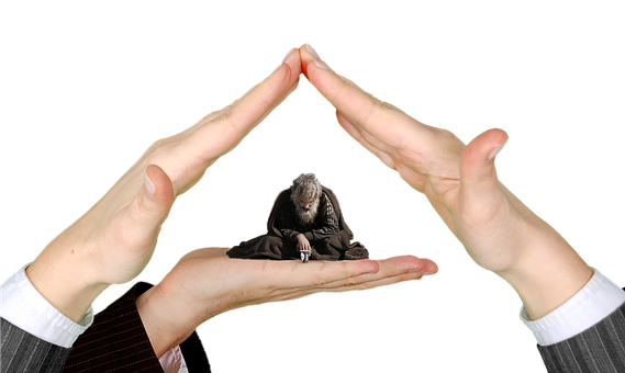 Hands Protecting Small Figure PNG