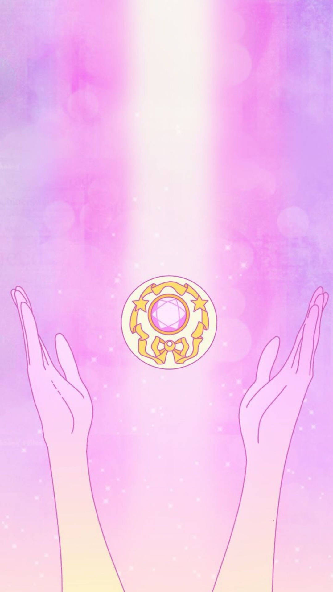 Hænder, der strækker sig efter en juvel Sailor Moon iPhone-tapet Wallpaper