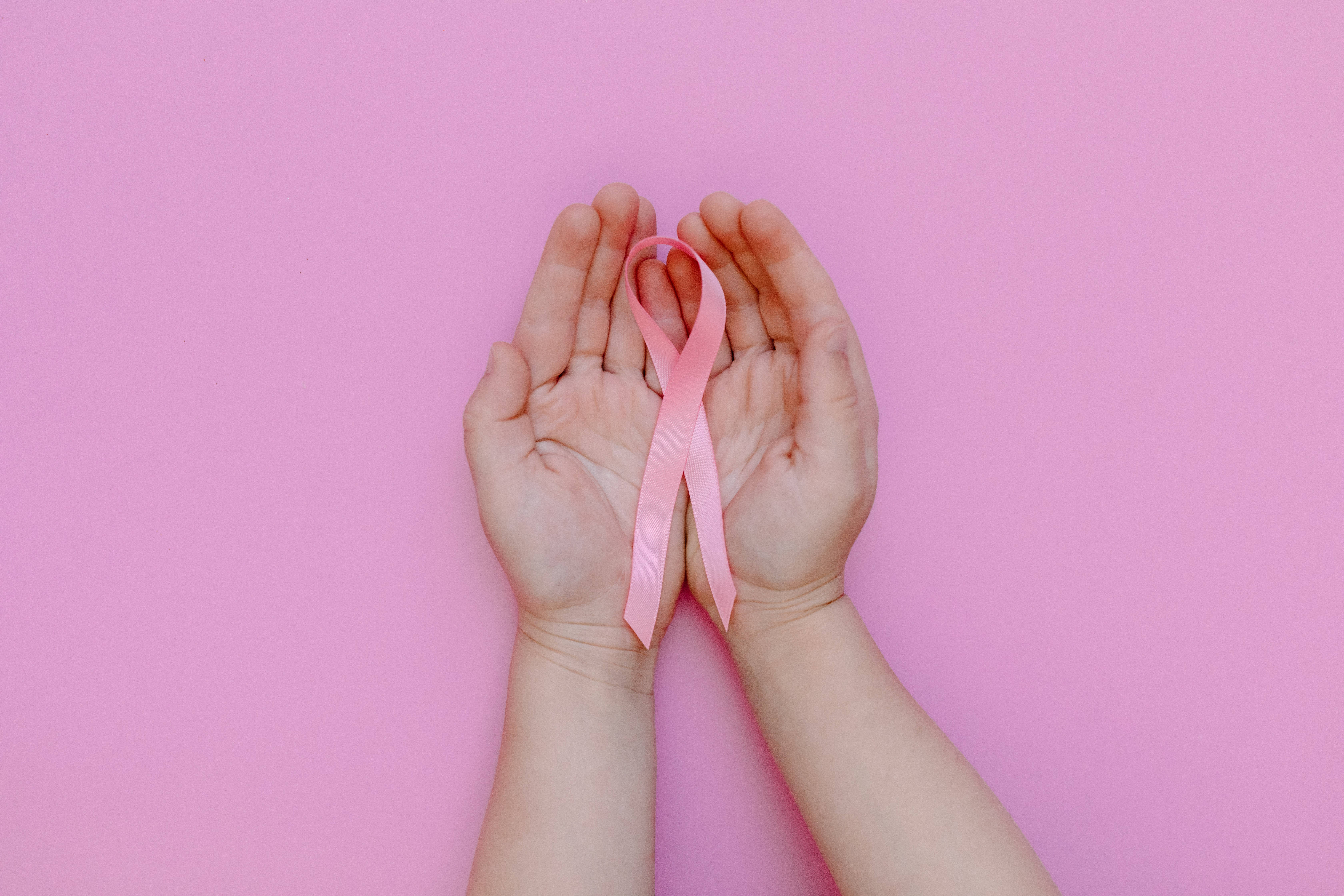 Hands With Ribbon Breast Cancer Awareness Wallpaper