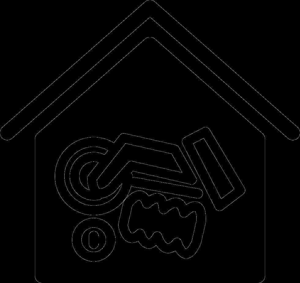 Handshake Home Outline Icon PNG
