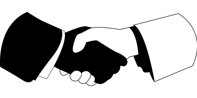 Handshake Icon Blackand White PNG