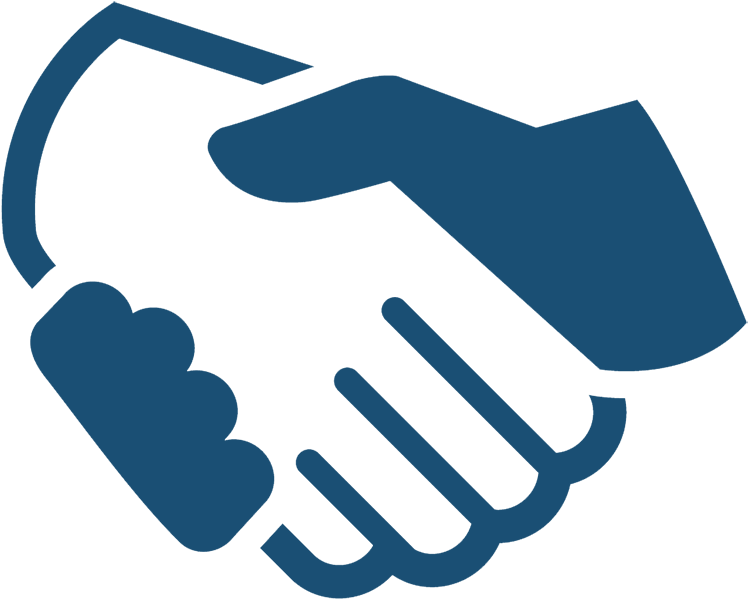 Handshake Icon Blue Background PNG