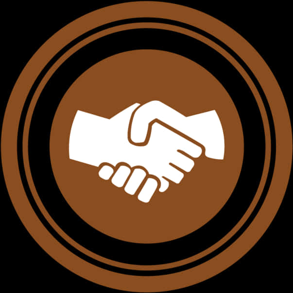 Handshake Icon Brown Background PNG