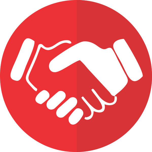 Handshake Icon Red Background PNG