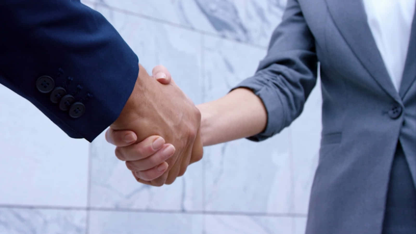 Business Partner Handshake In Tile Wall Picture