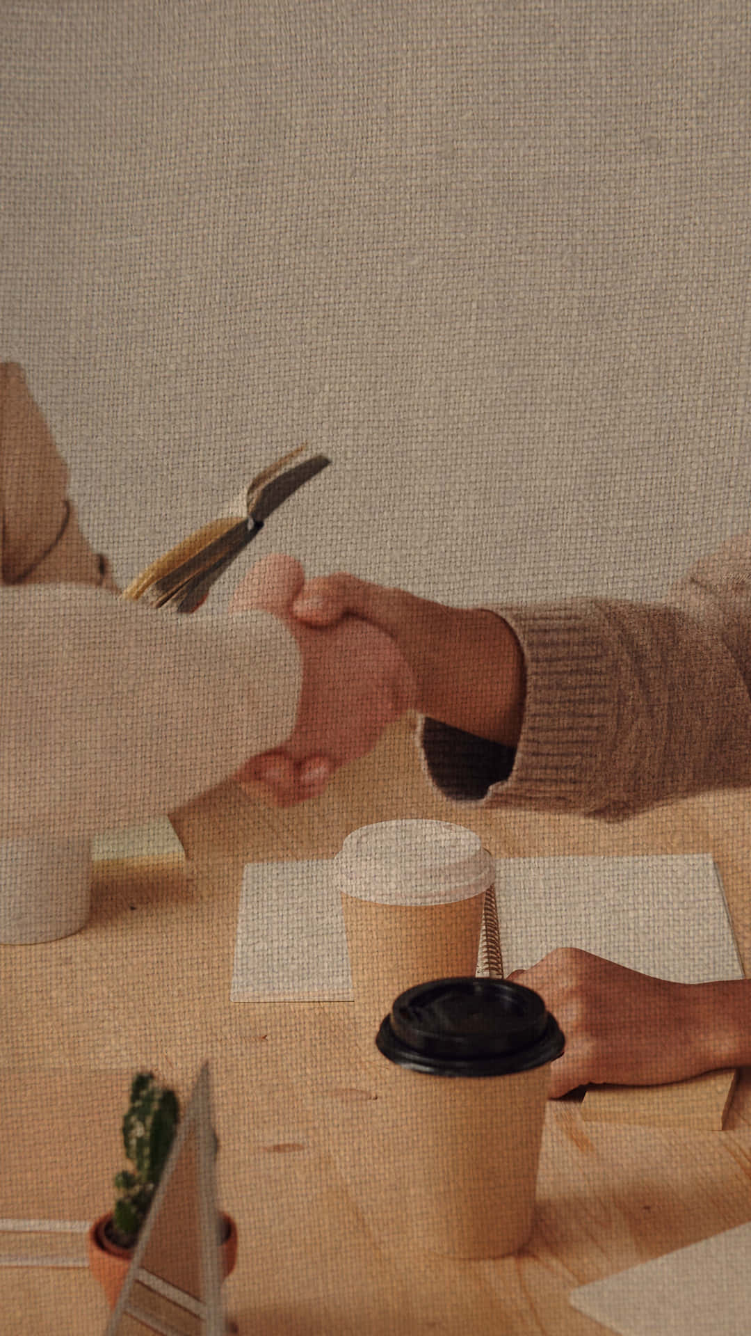 Handshake With Coffee Wallpaper