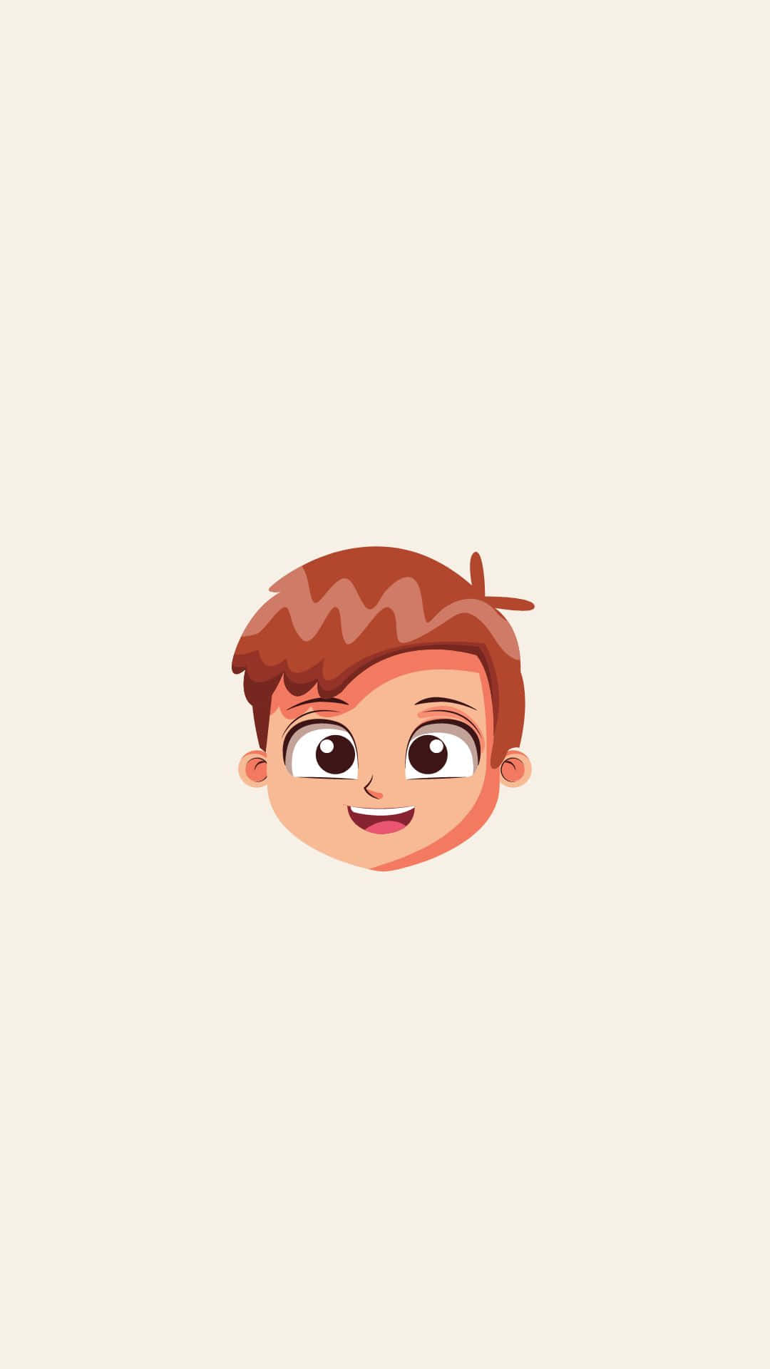Download Handsome Boy Cartoon Head With Brown Hair Wallpaper |  
