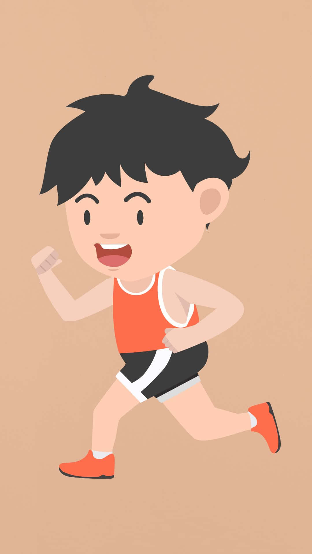 Handsome Boy Cartoon In Athletic Outfit Wallpaper