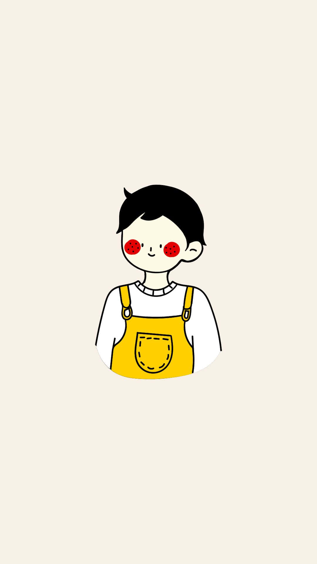 Meninobonitinho Dos Desenhos Animados Vestindo Um Pulôver Amarelo. Papel de Parede