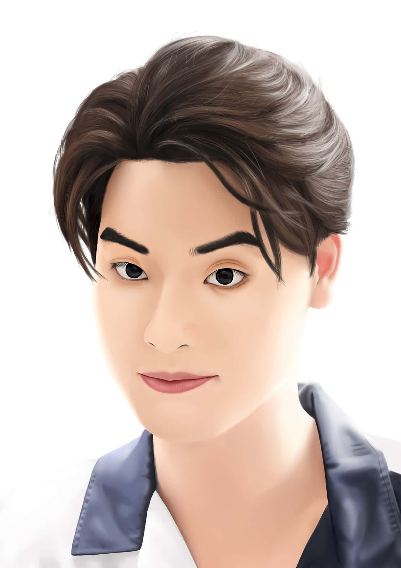 Download Handsome Boy Cartoon Realistic Digital Painting Wallpaper |  