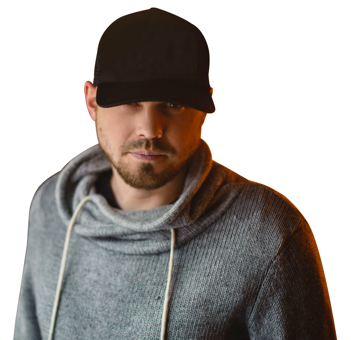 Handsome Manin Black Capand Hoodie PNG