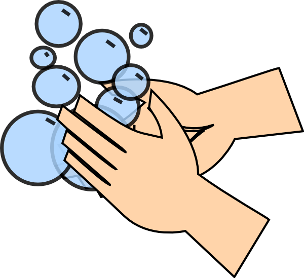 Handwashing With Soap Bubbles Cartoon PNG