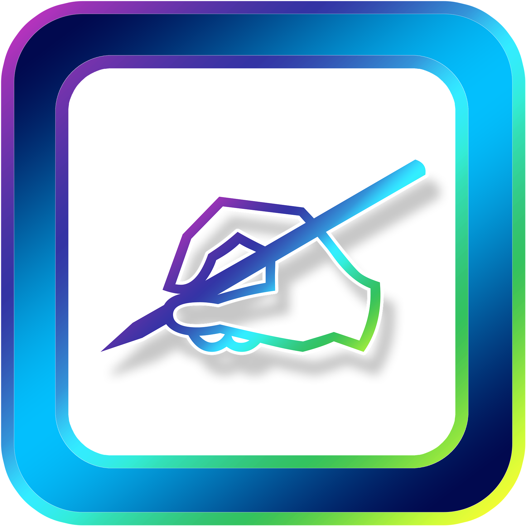 Handwriting Icon Neon Outline PNG