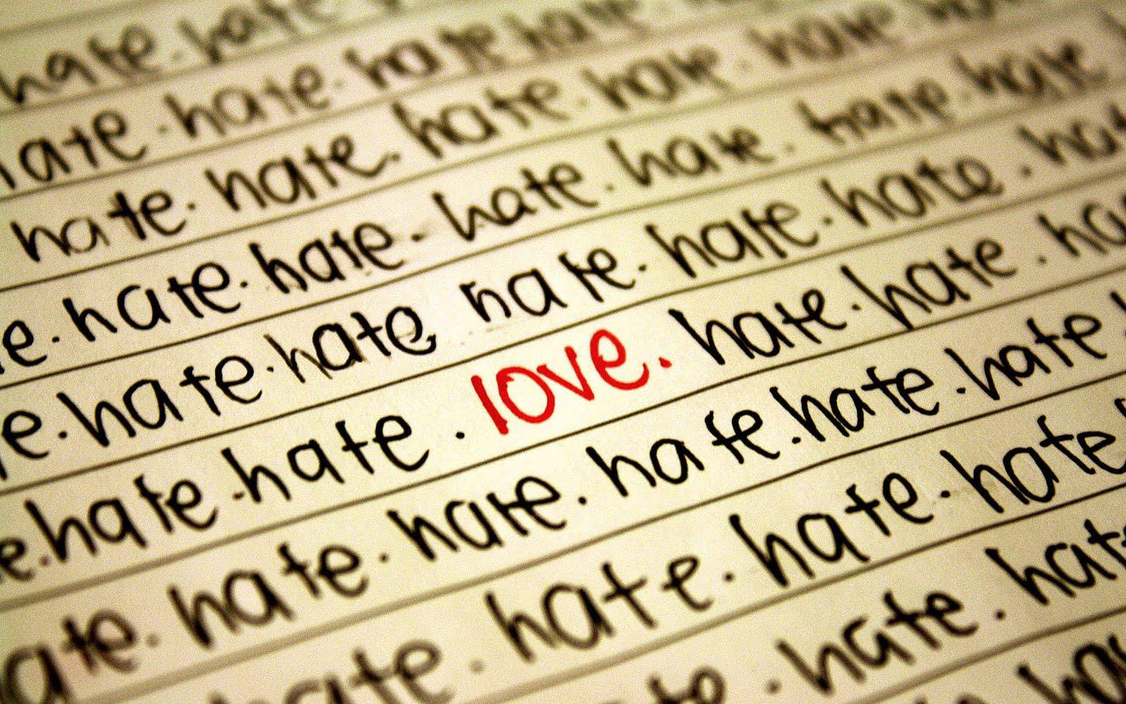 Handwritten Hate Love Wallpaper