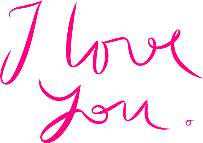 Handwritten I Love You Script PNG