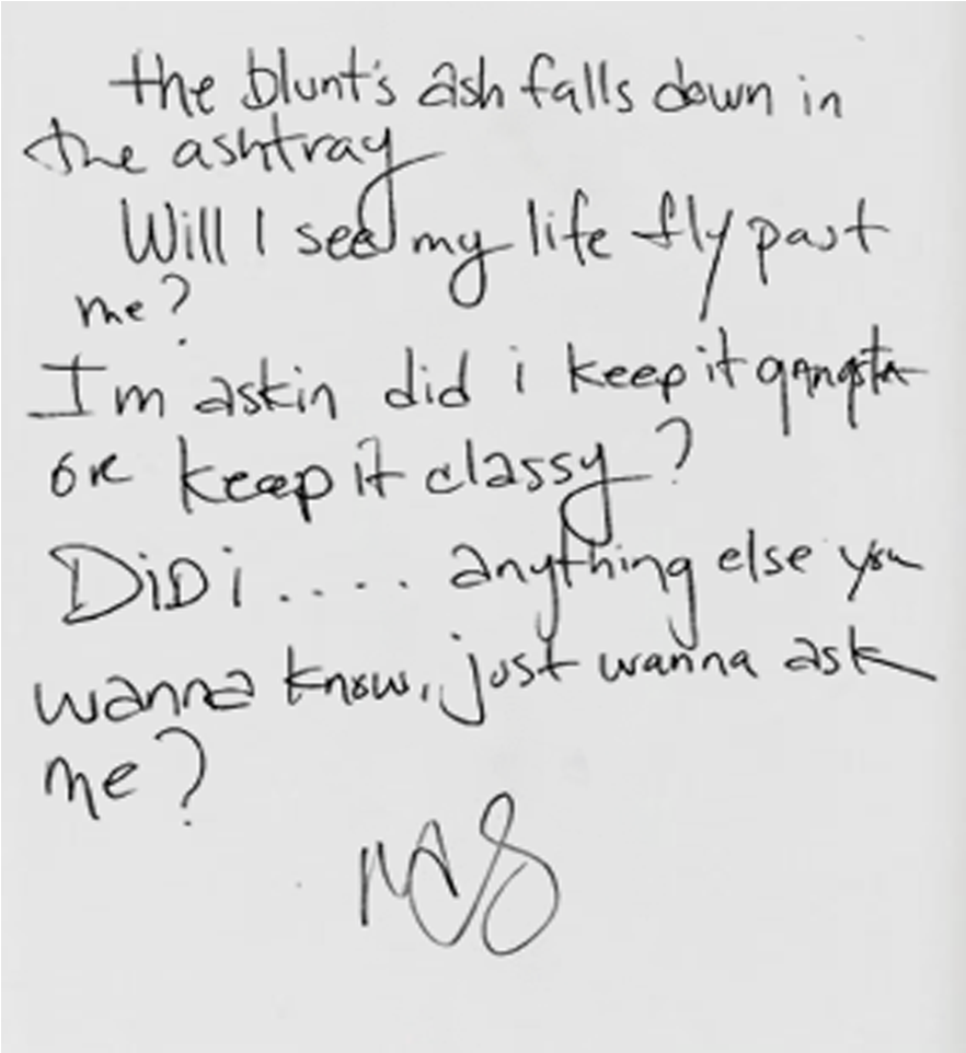 Handwritten Lyrics Snapshot PNG