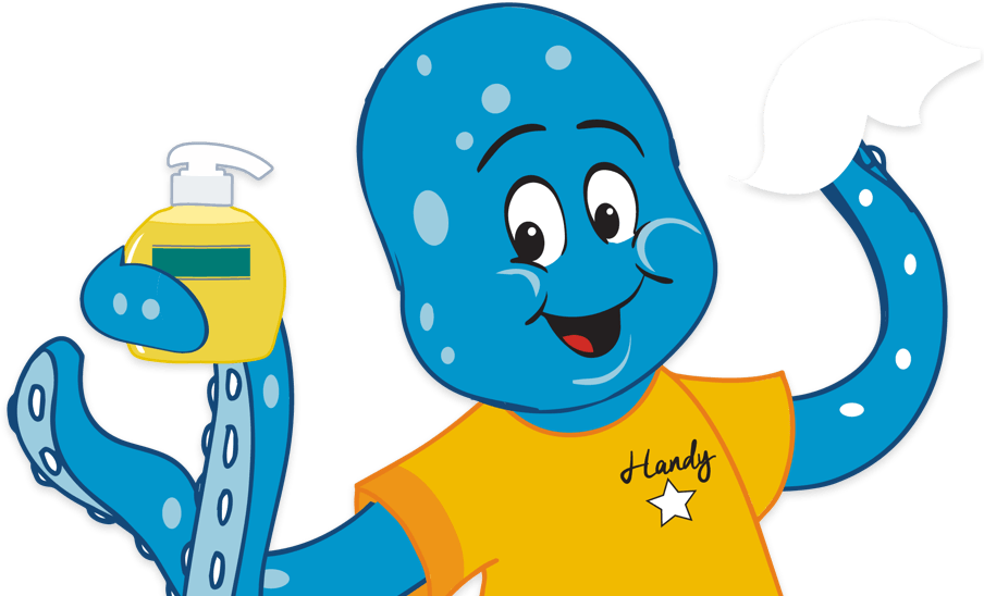 Handy Character Promoting Handwashing PNG