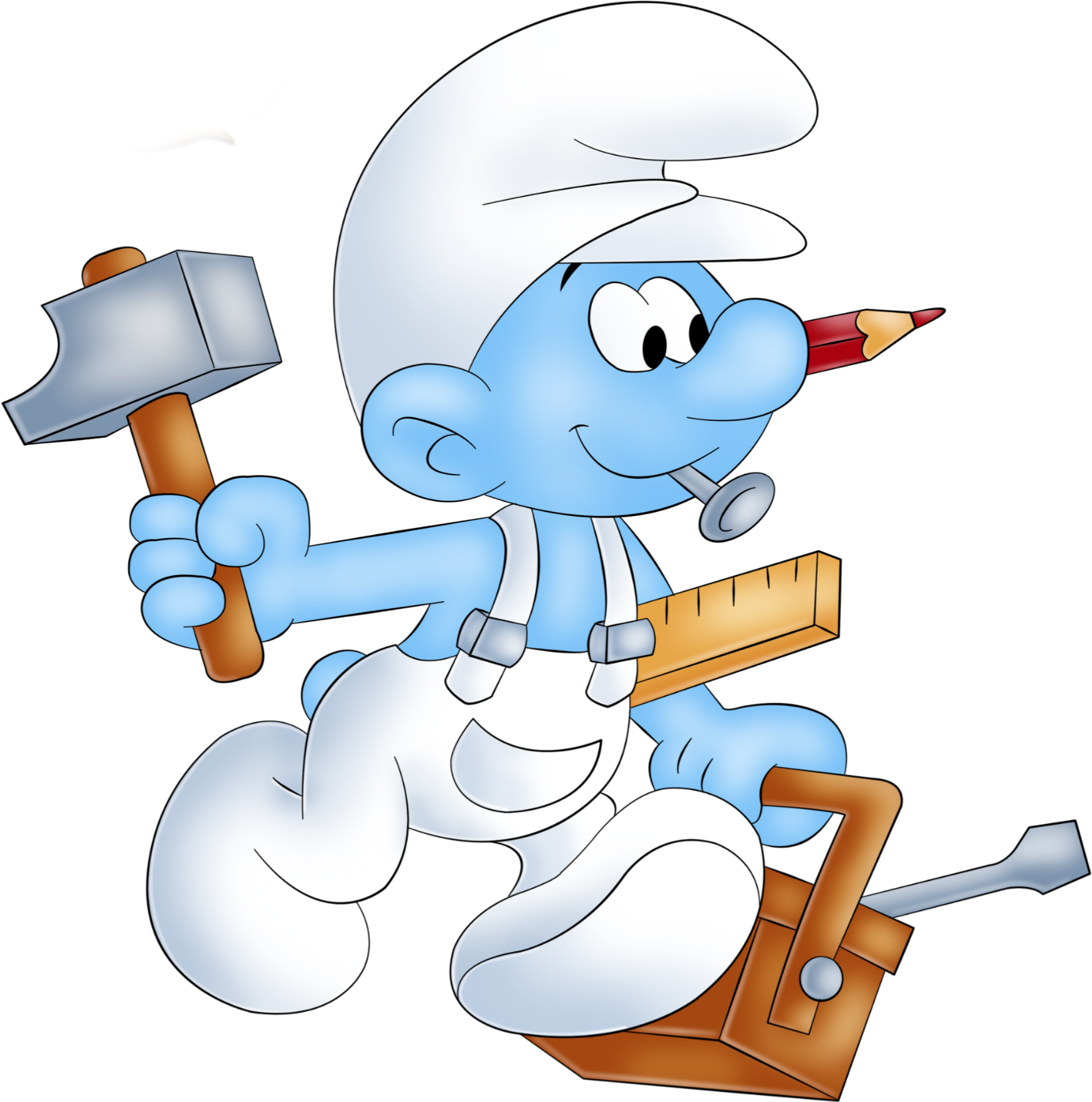 Handy Smurfwith Tools PNG