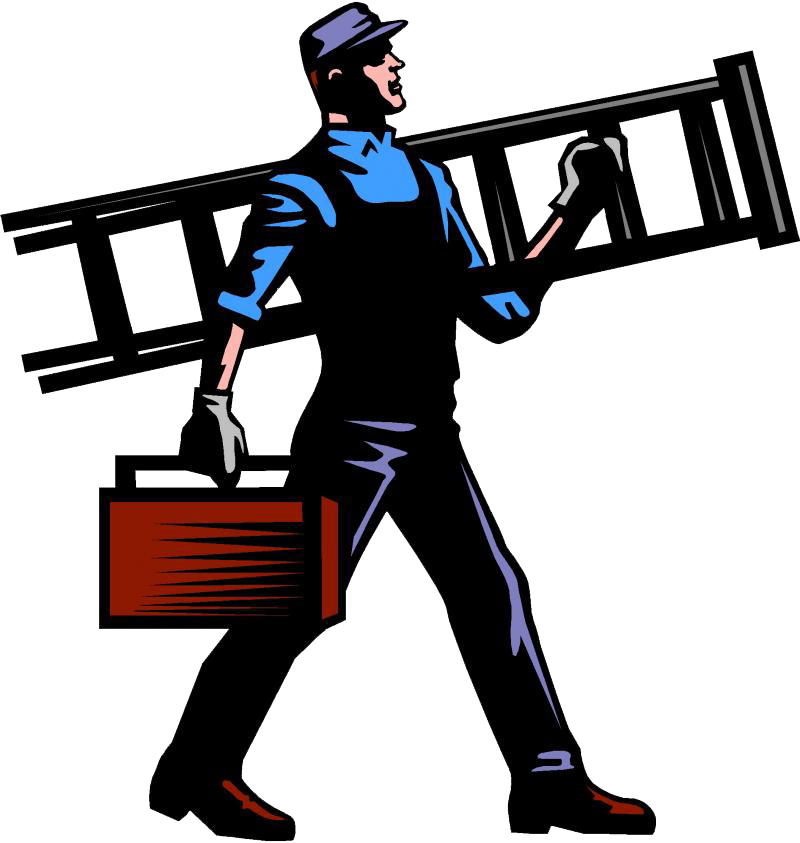 Handyman Carrying Ladderand Toolbox PNG