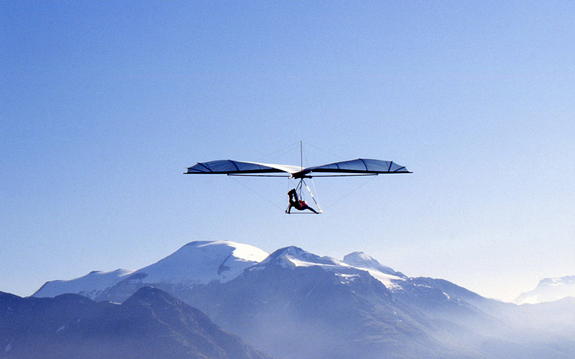 Hang Gliding Ice Mountain Alps Europe Wallpaper