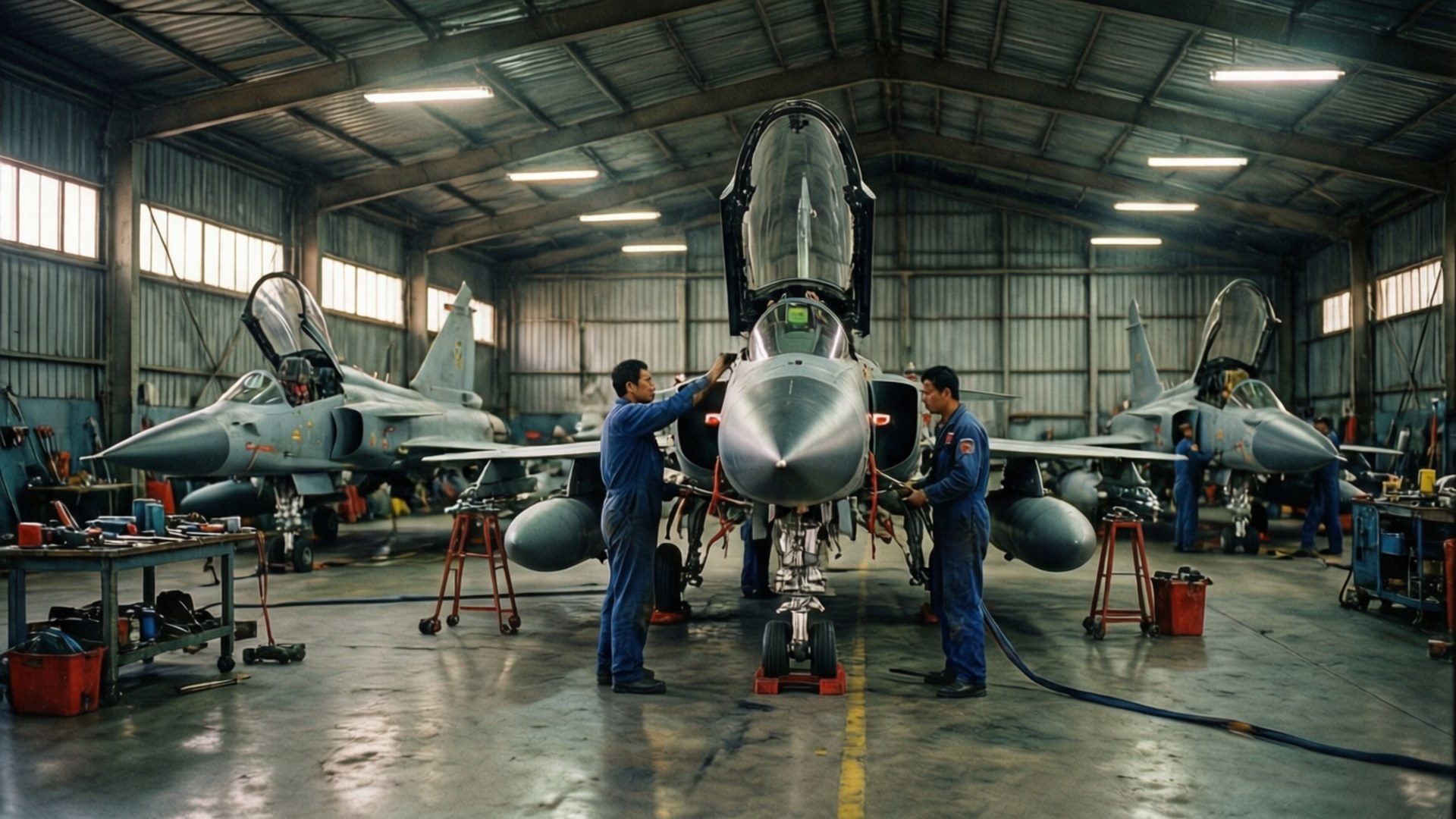Hangar Wartung Wallpaper