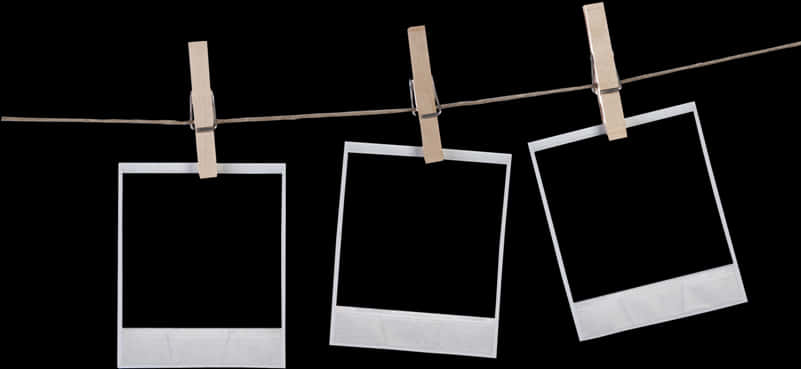 Hanging Blank Polaroids PNG