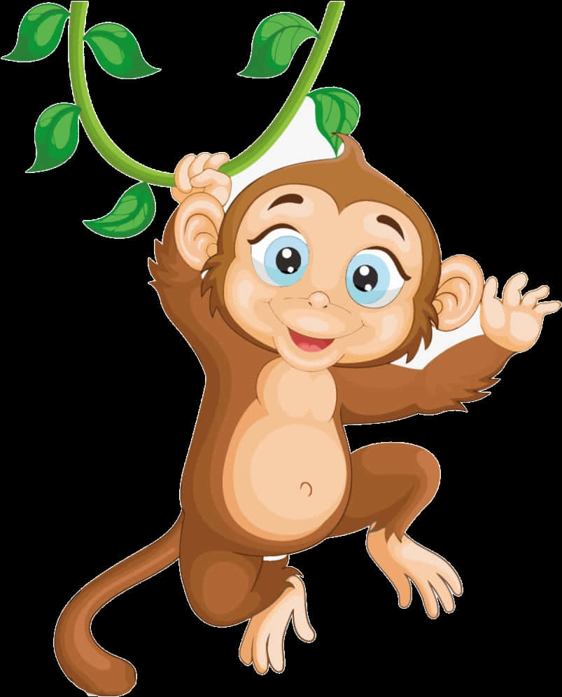 Hanging Cartoon Monkey PNG