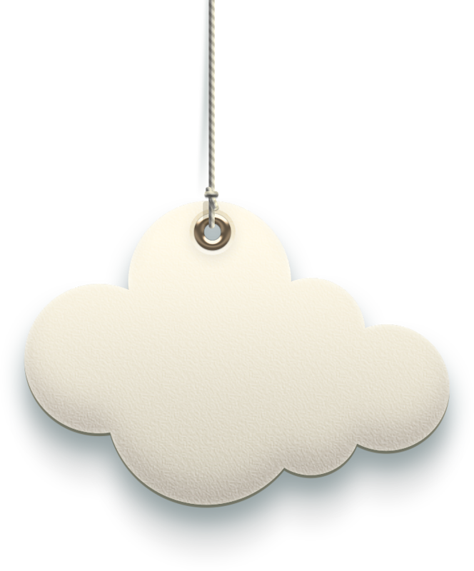 Hanging Cloud Tag Clipart PNG