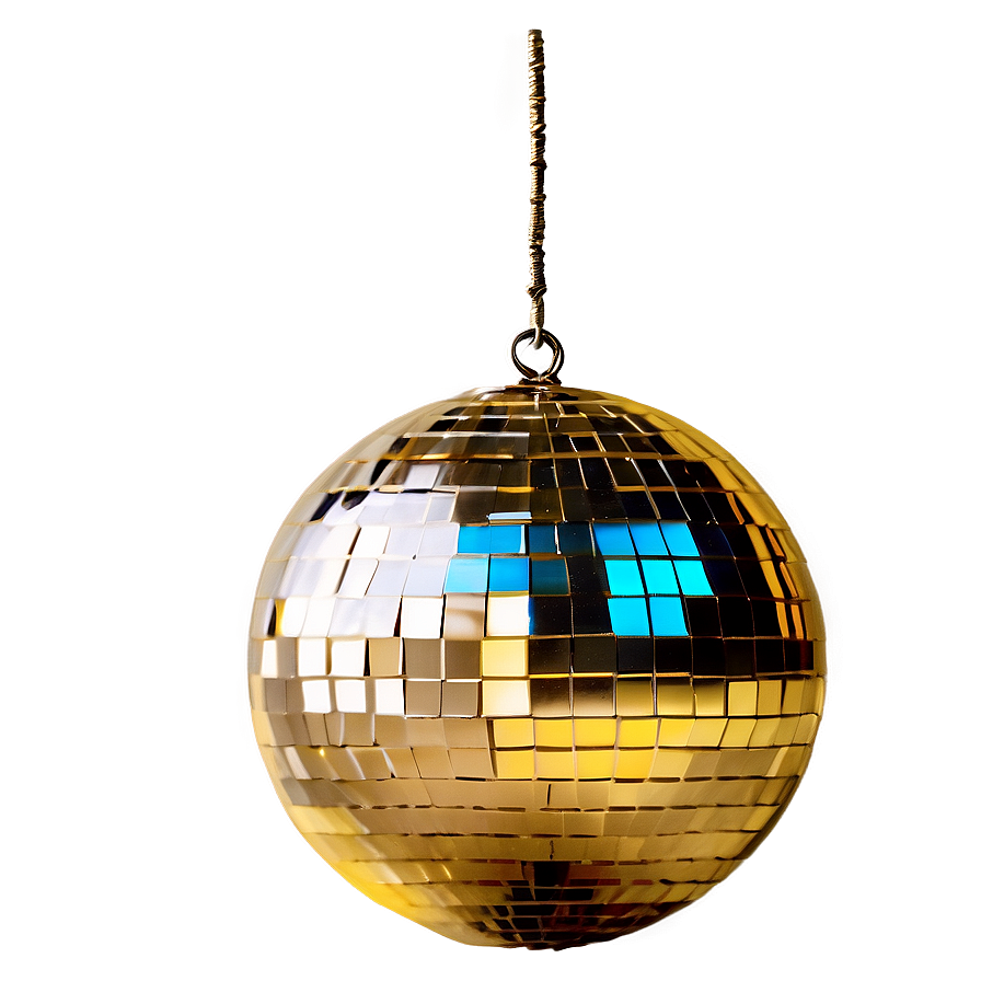 Hanging Disco Ball Blue Background PNG