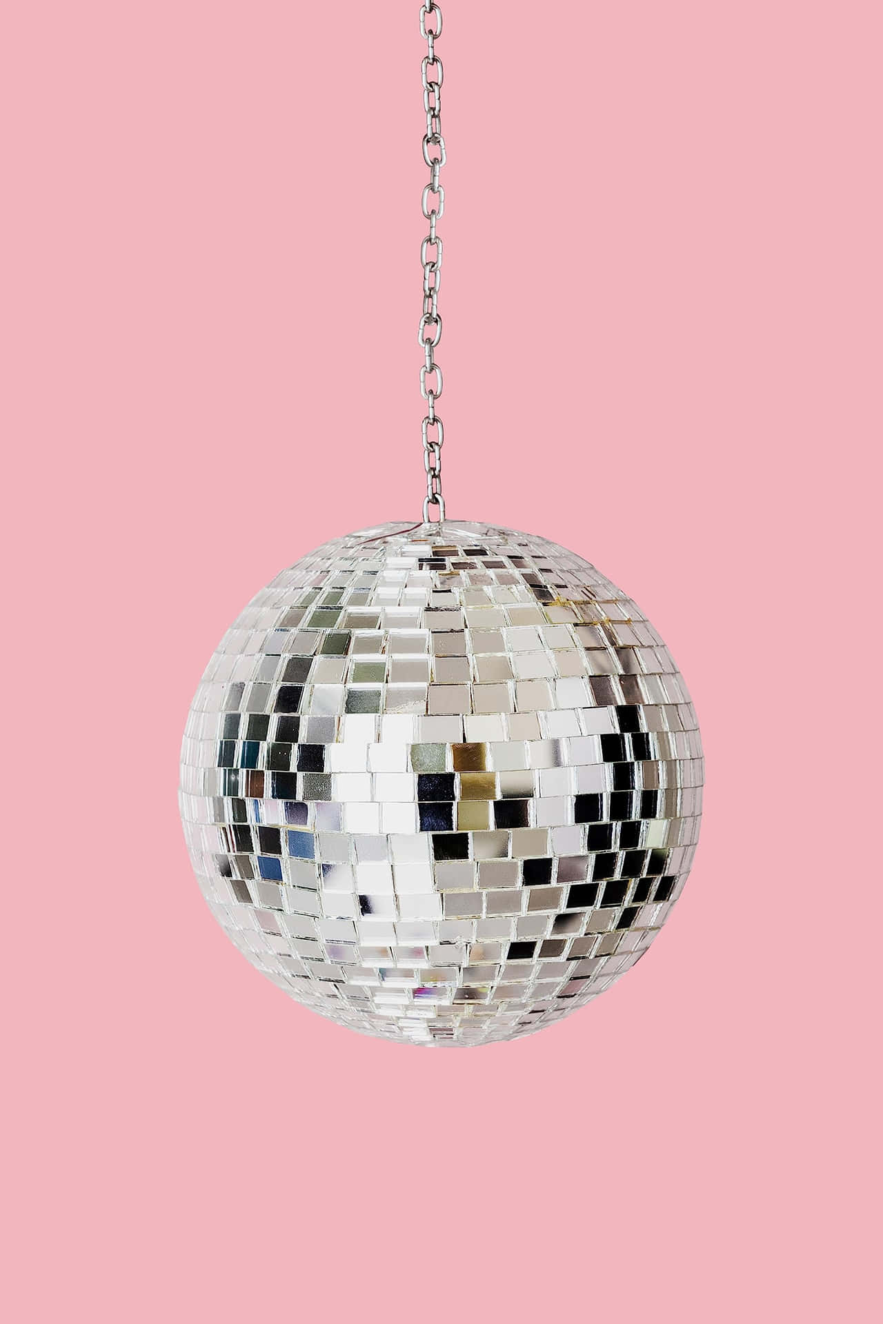 Hanging Disco Ball Pink Backdrop Wallpaper