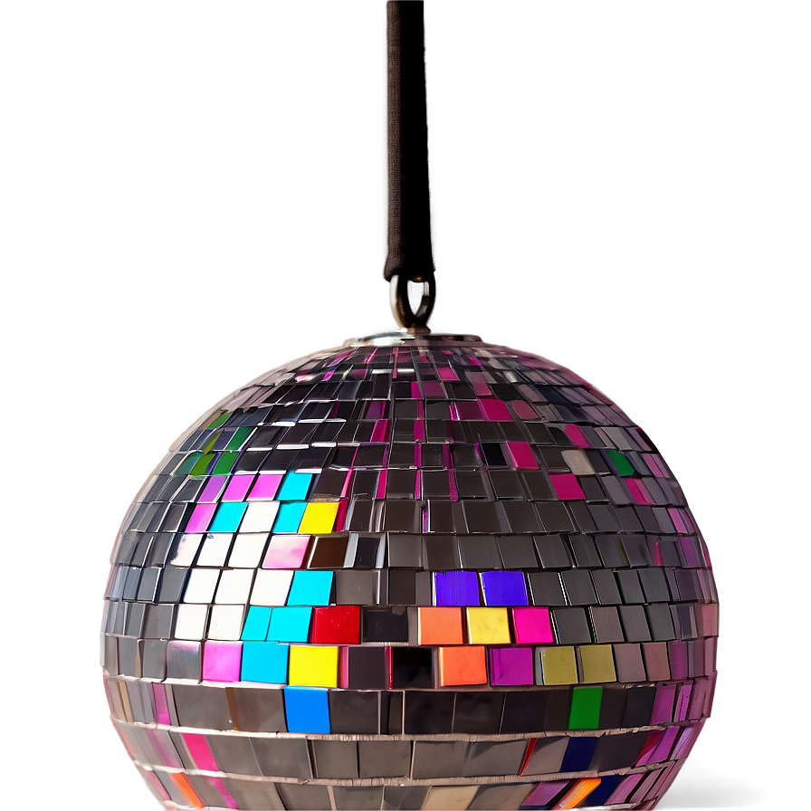 Hanging Disco Ball Teal Background PNG