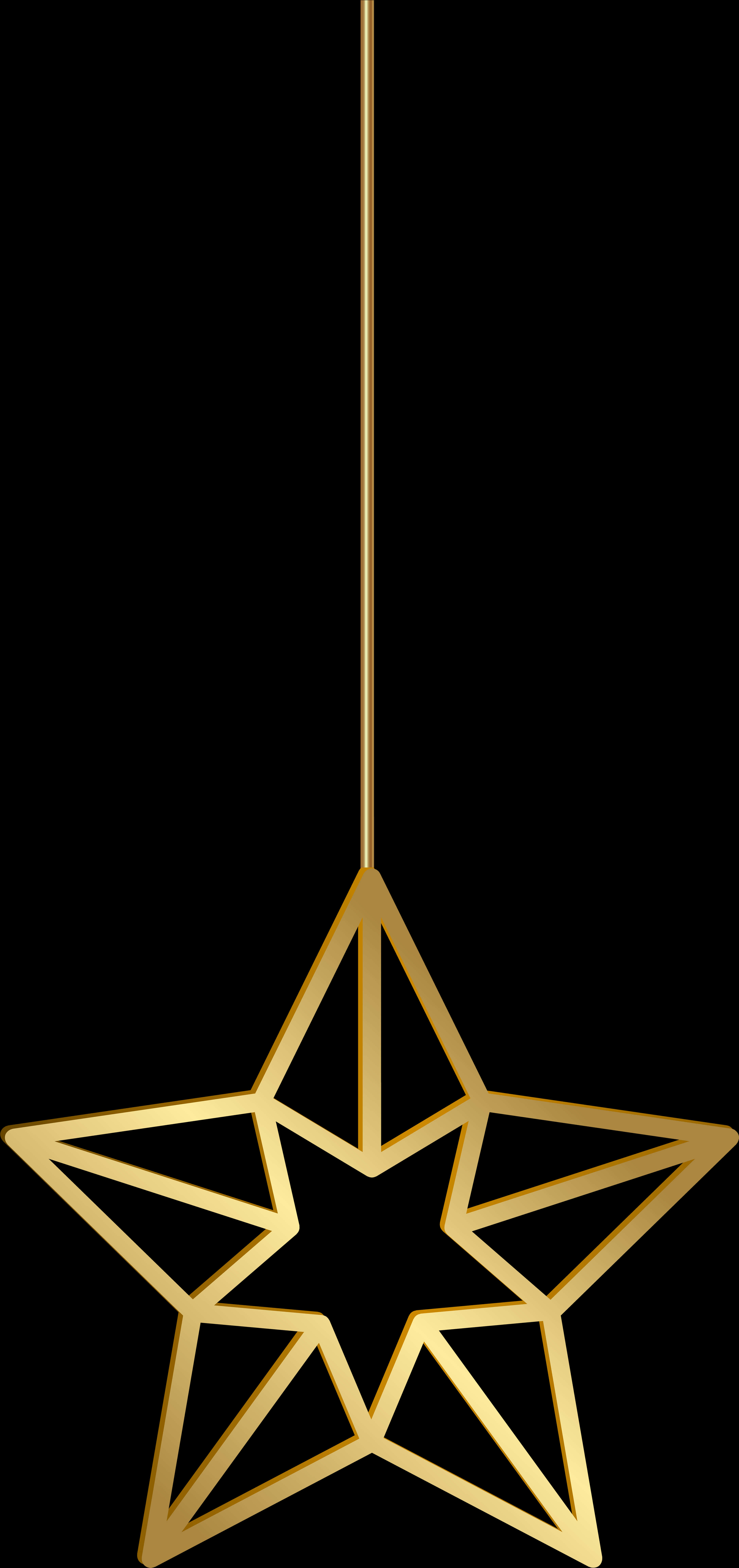 Hanging Golden Star Decoration PNG