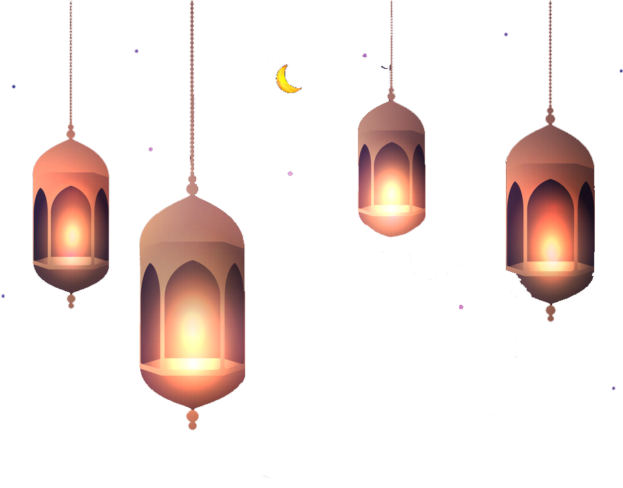 Hanging Lanterns Nighttime Scene PNG