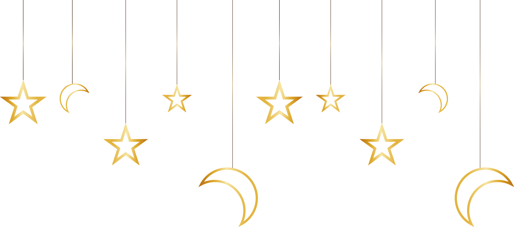Hanging Starsand Moons Clipart PNG