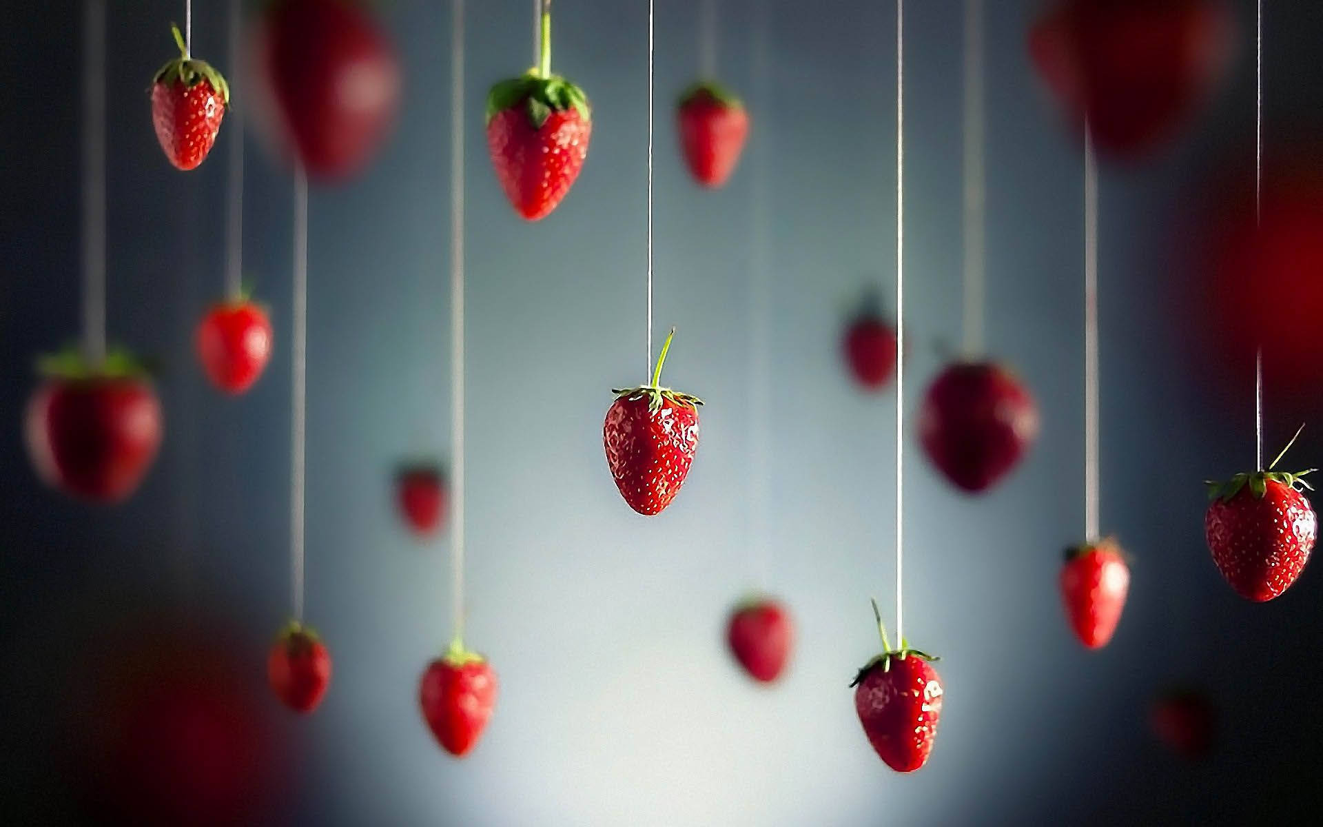 Hængende jordbær Bedste Nogensinde Skrivebordsbaggrund Wallpaper