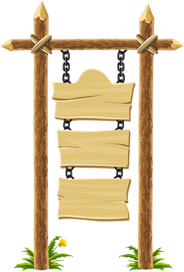 Hanging Wooden Signs Vector PNG