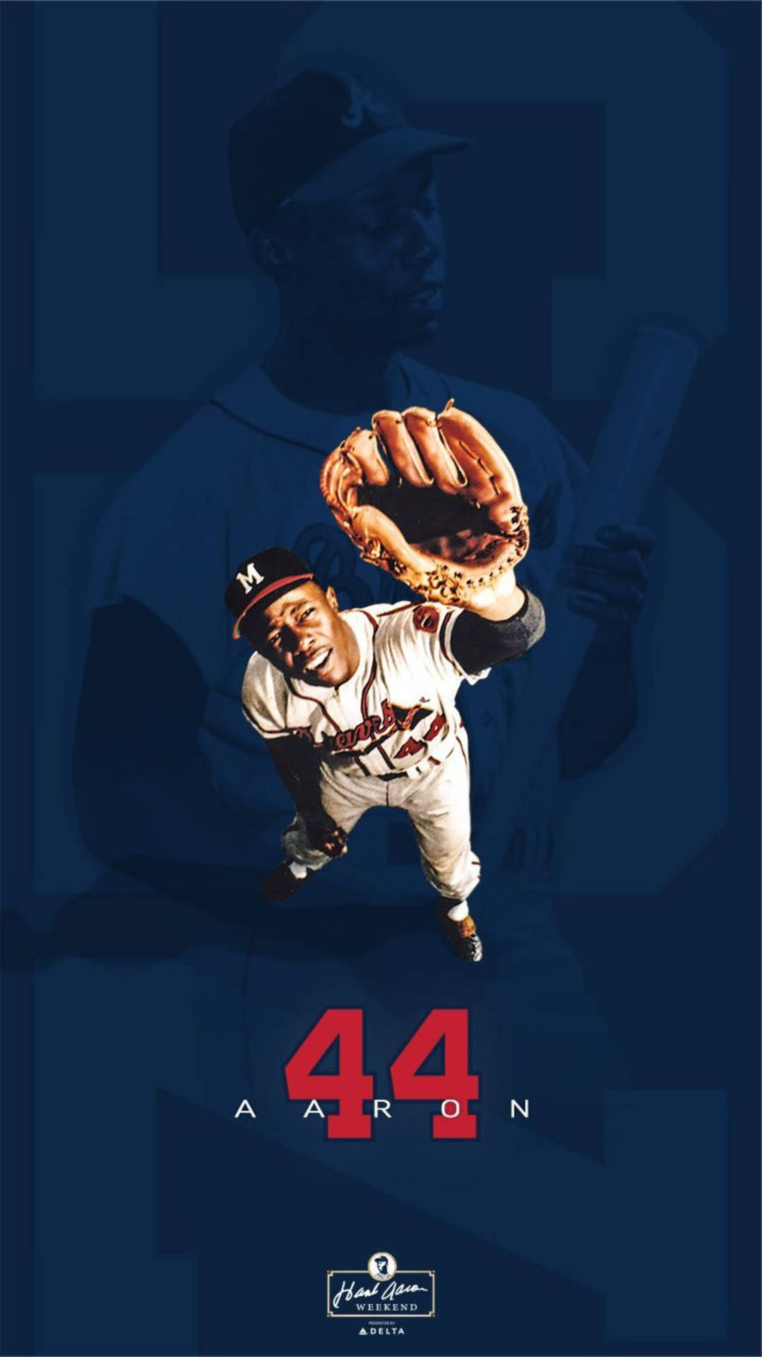 Hank Aaron 44 Baseball Spiller Tapet Wallpaper